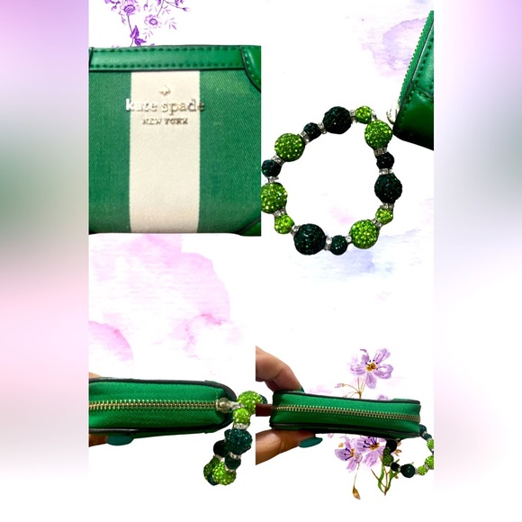 Kate Spade Traveler Small Zip Card Case, Green Multi - Picture 4 of 6